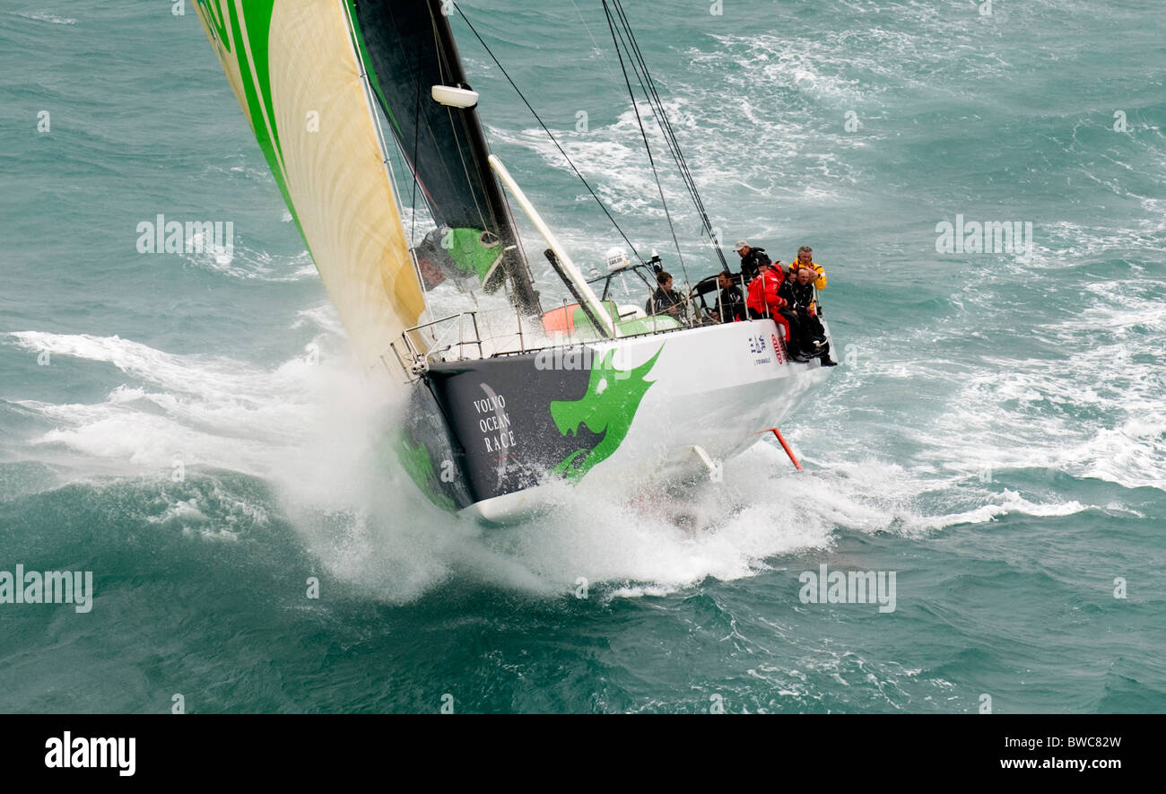 Green Dragon at the start of leg one of the 10th Volvo Ocean Race, 2008-2009, Alicante, Spain, October 2008. For EDITORIAL USE Stock Photo