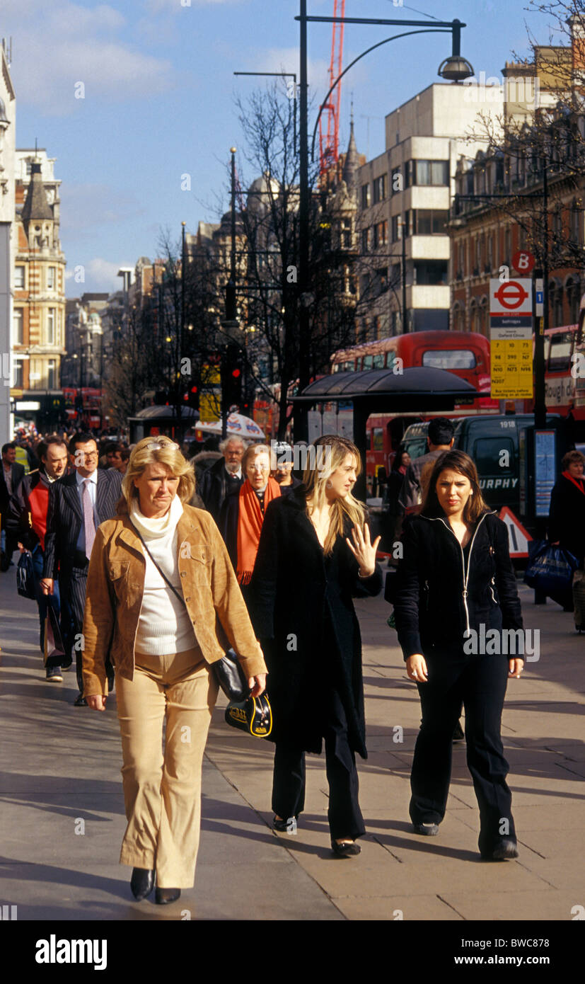 Pedestrians in Oxford Street, London, England Stock Photo