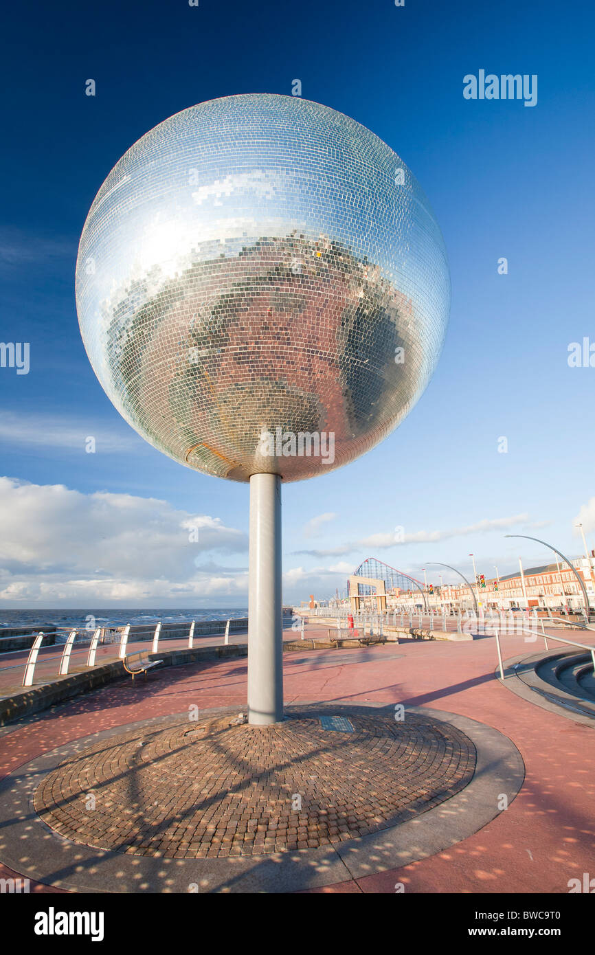 The worlds largest mirror ball in Blackpool, Lancashire, UK Stock Photo