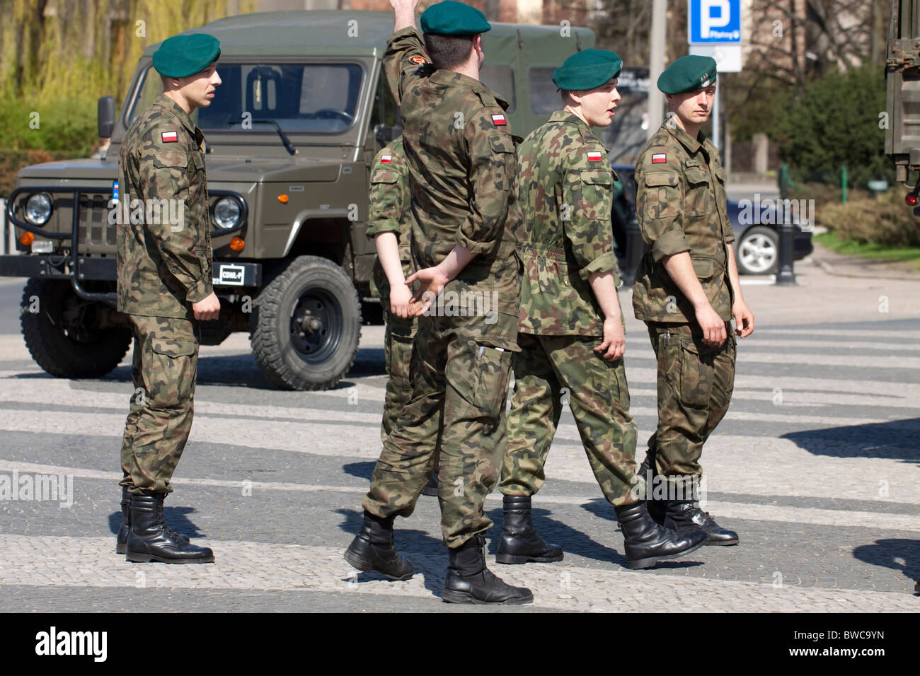 Polish soldiers Stock Photo