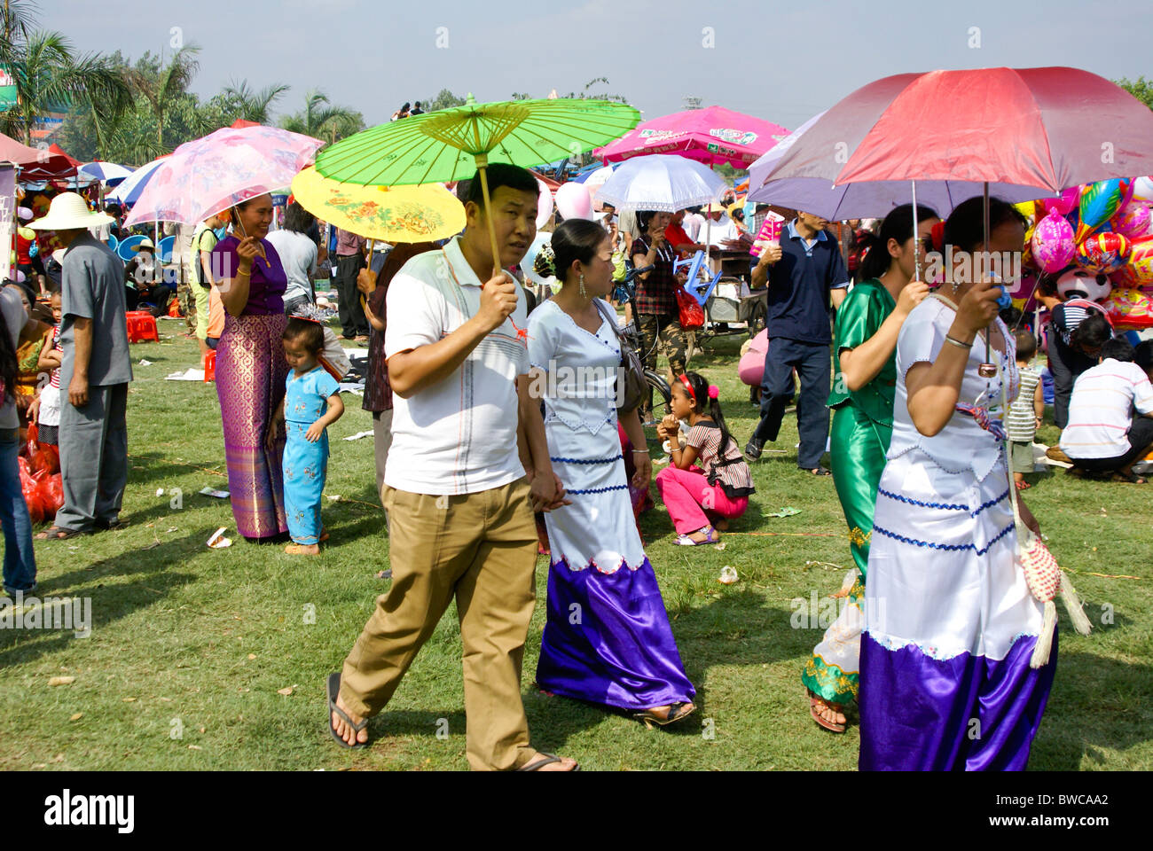 Dai people at festival, Xishuangbanna, Yunnan, China Stock Photo