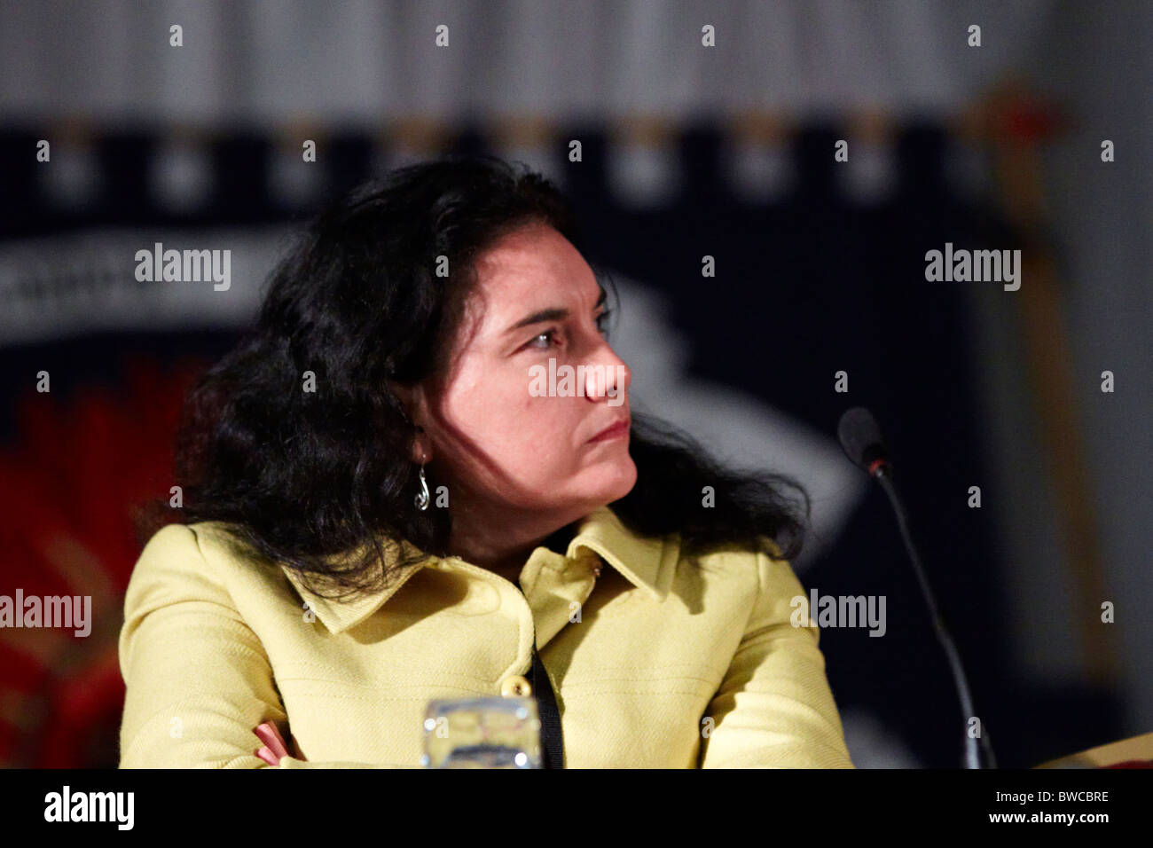 Katy Clark, Labour MP, listens to speeches along with thousands of firefighters at a national rally Stock Photo