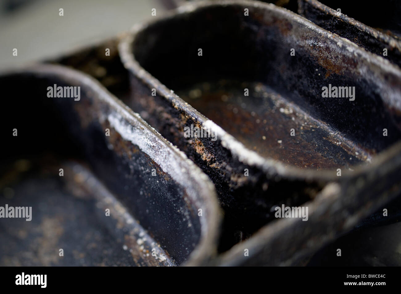 Traditional bakery rustic baking tins Stock Photo Alamy
