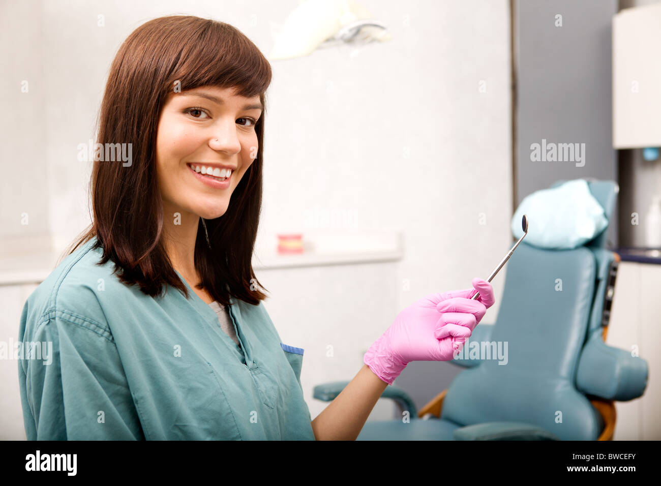 A woman dentist or dental hygienist portrait Stock Photo