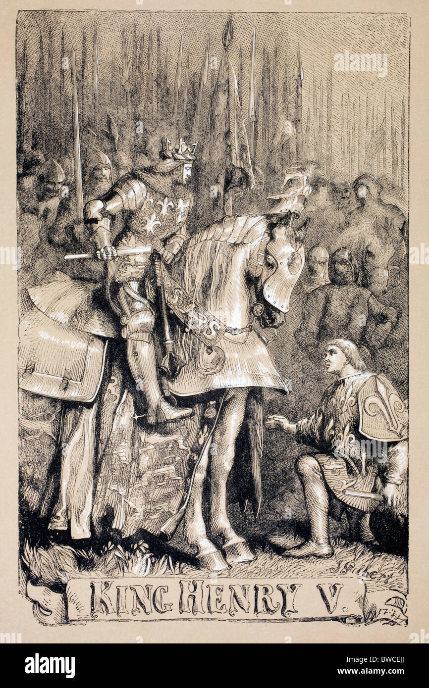 Illustration by Sir John Gilbert for King Henry V by William Shakespeare. Stock Photo