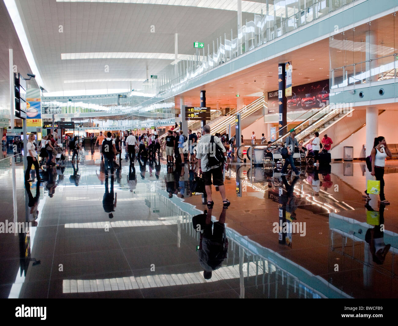 The new terminal from 2009 at Barcelona Airport or El Prat Airport Stock Photo