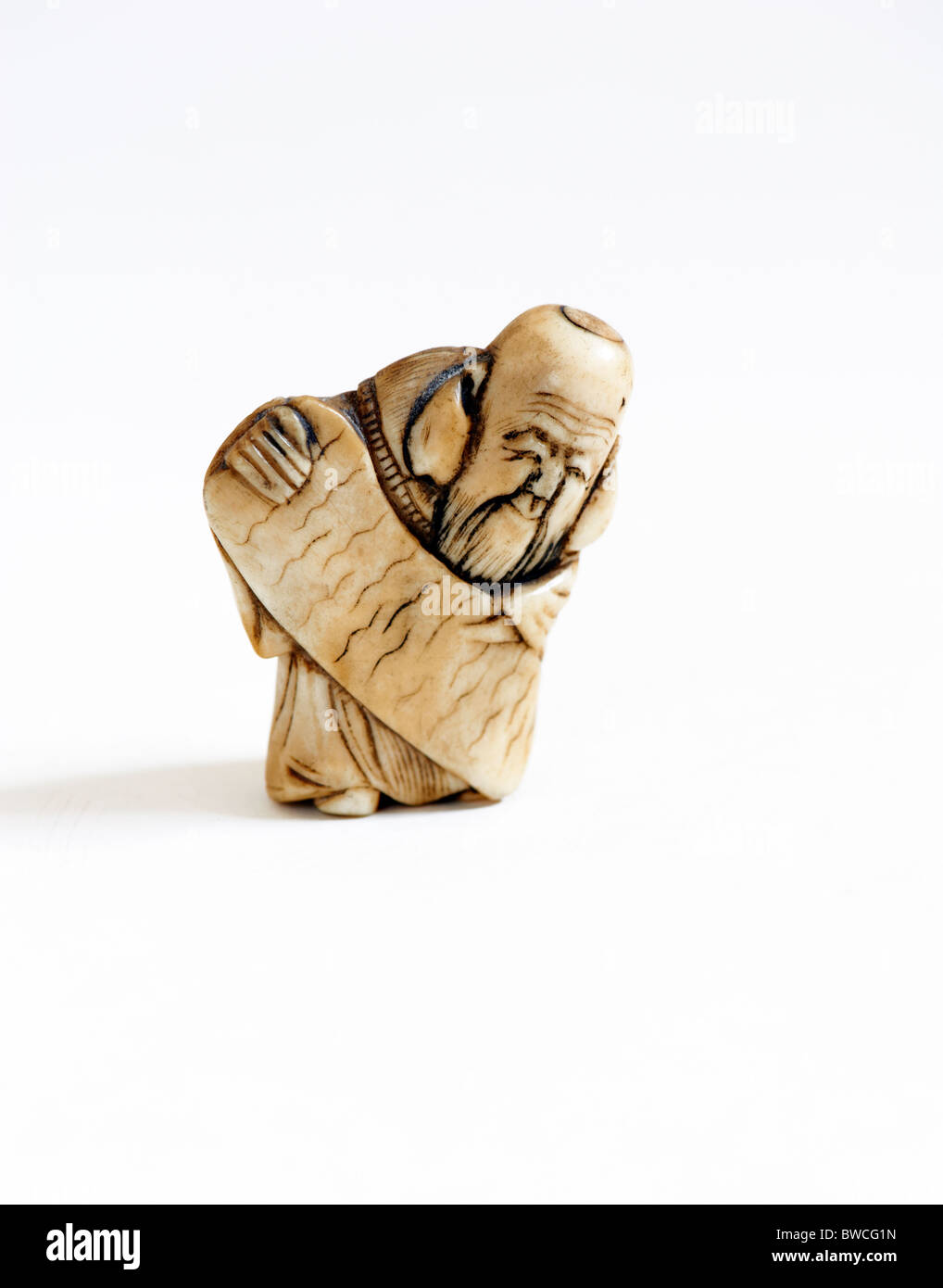 NETSUKE, SCULPTURE, JAPANESE, OLD MAN, FIGURE Stock Photo Alamy