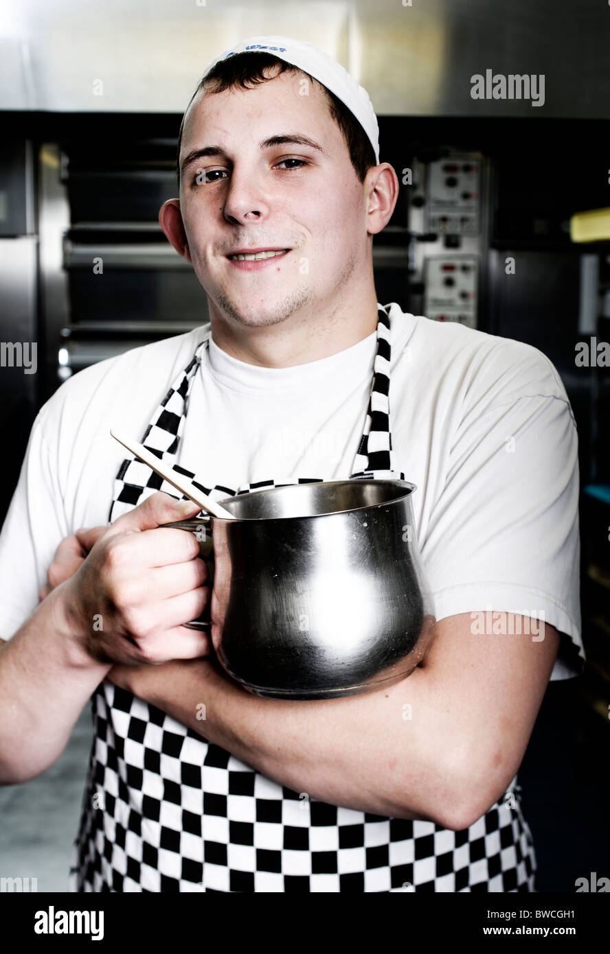 Traditional bakery baker at work, Devon, uk Stock Photo Alamy