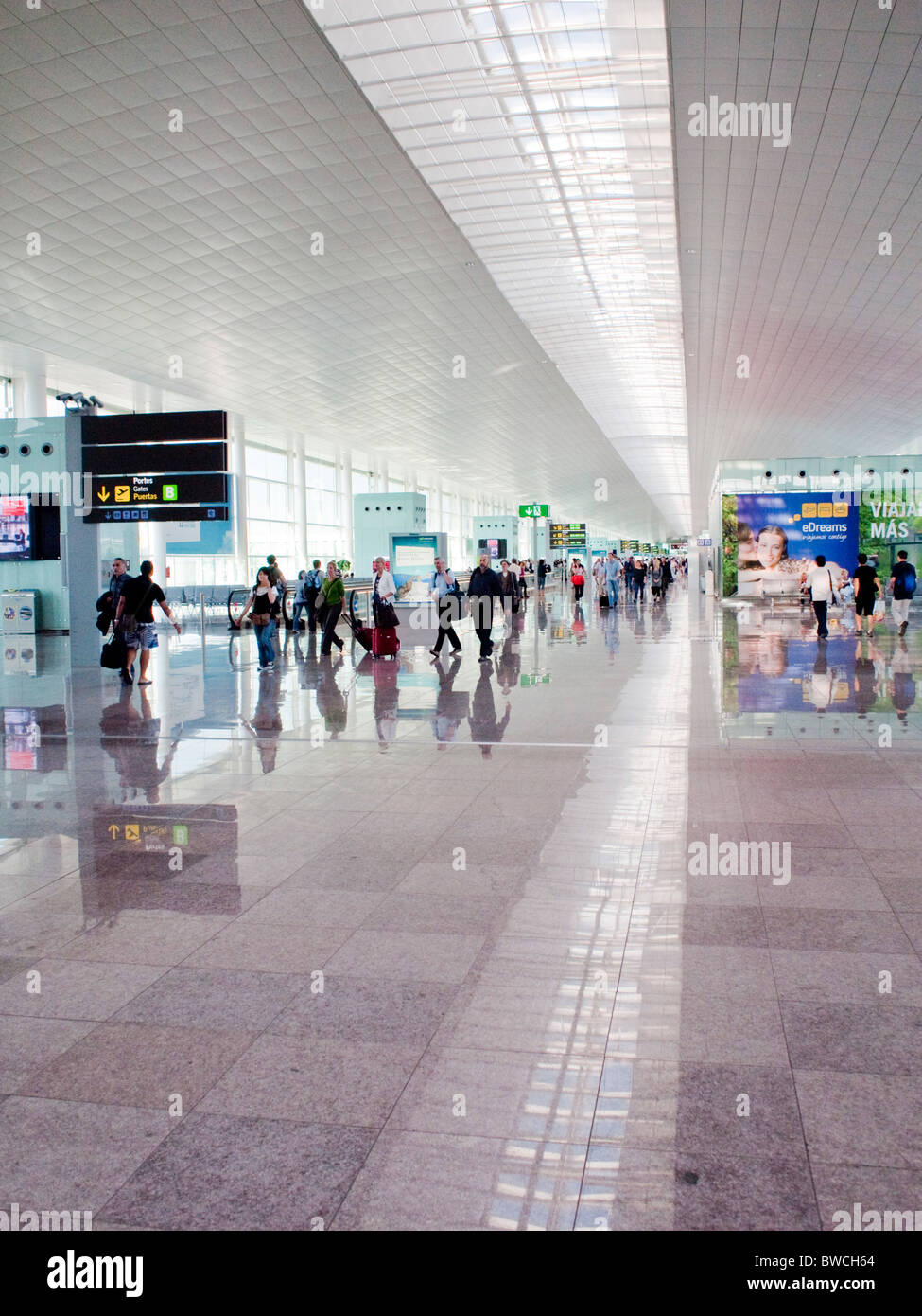 The new terminal from 2009 at Barcelona Airport or El Prat Airport Stock Photo