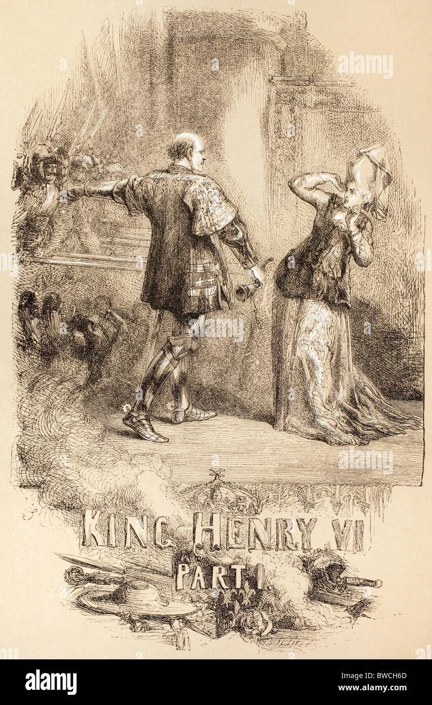 Illustration by Sir John Gilbert for King Henry VI, Part I by William Shakespeare. Stock Photo