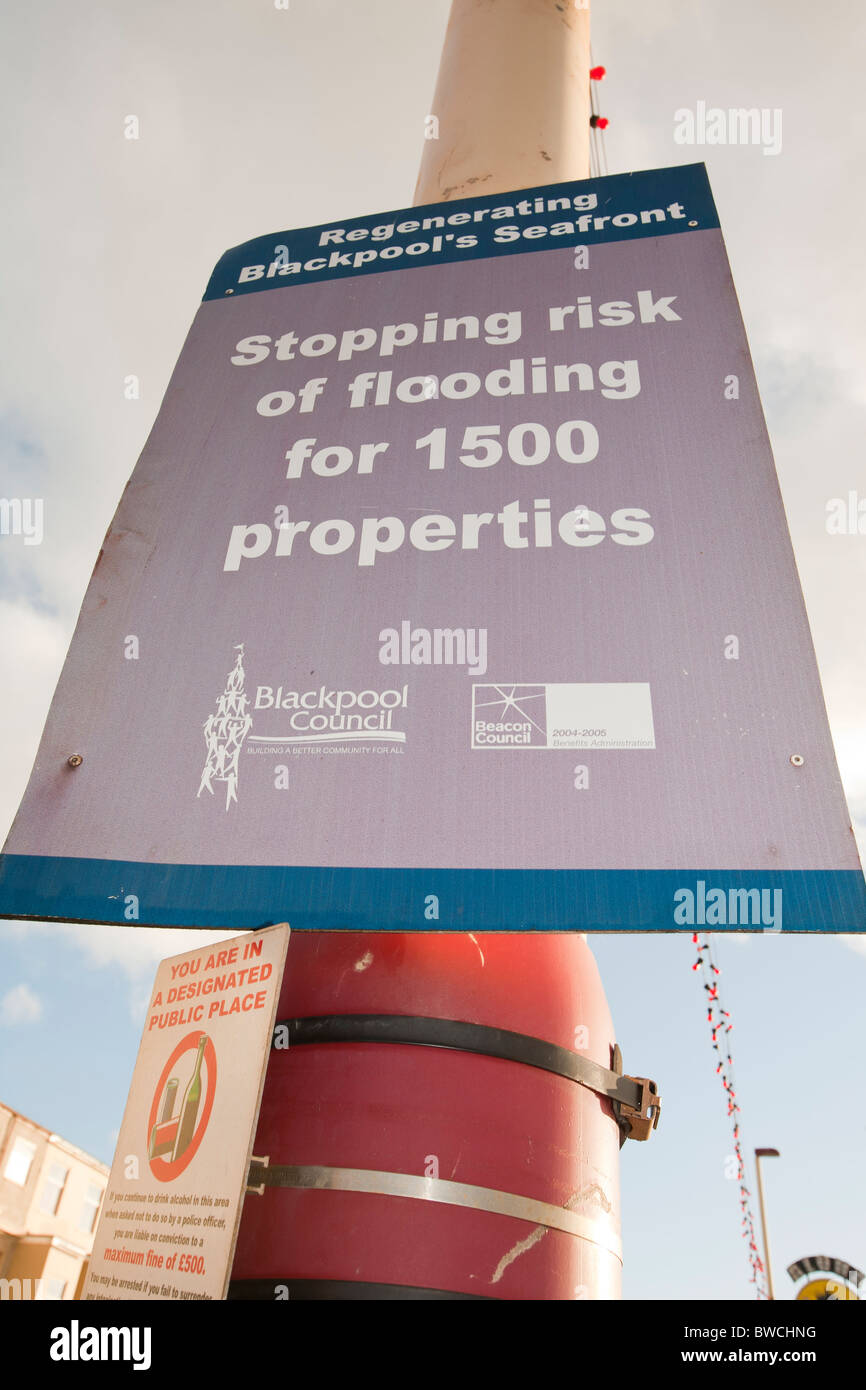 £millions have been spent on the sea wall in Blackpool to help protect the town from coastal flooding. Stock Photo
