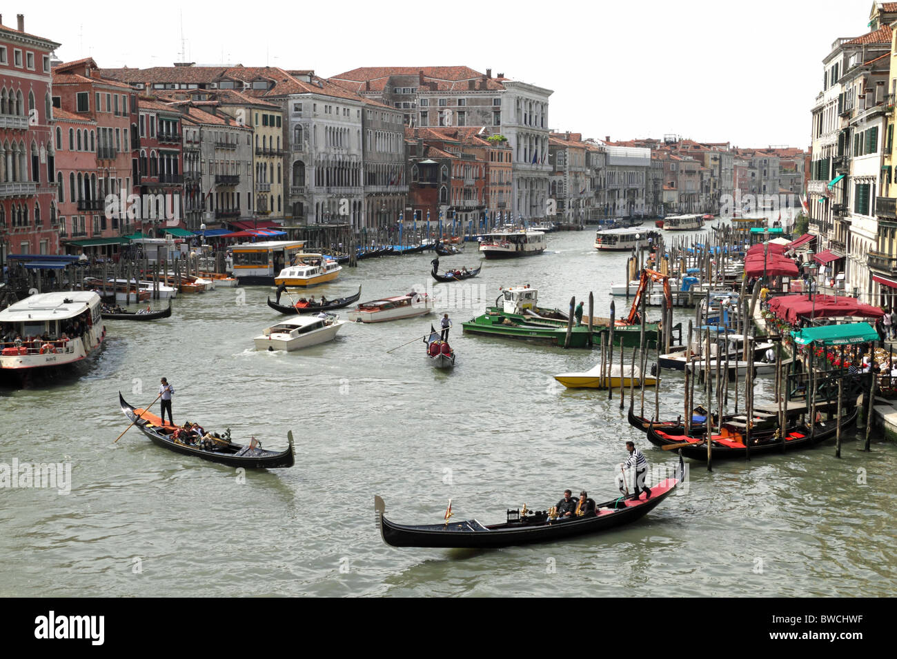 The Grand Canal from the Rialto Bridge - Venice Stock Photo