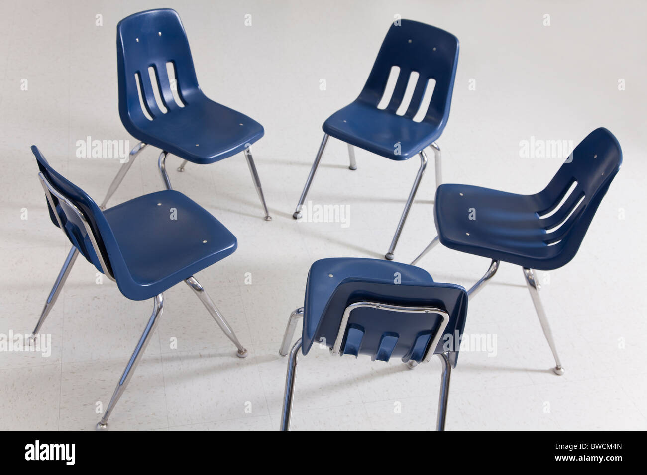USA, Illinois, Metamora, Chairs in classroom Stock Photo