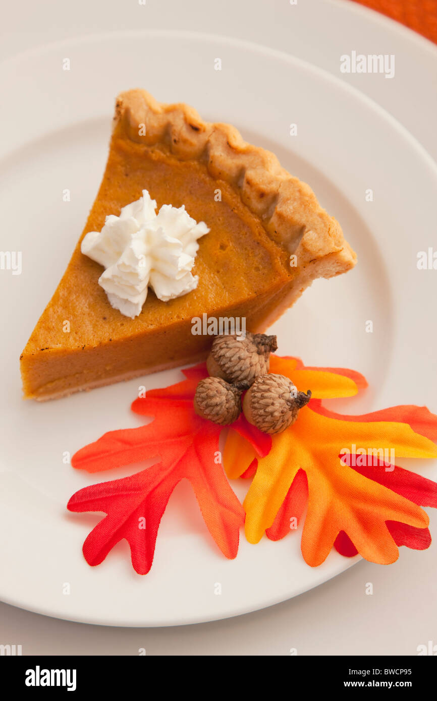 USA, Illinois, Metamora, Slice of pumpkin pie Stock Photo