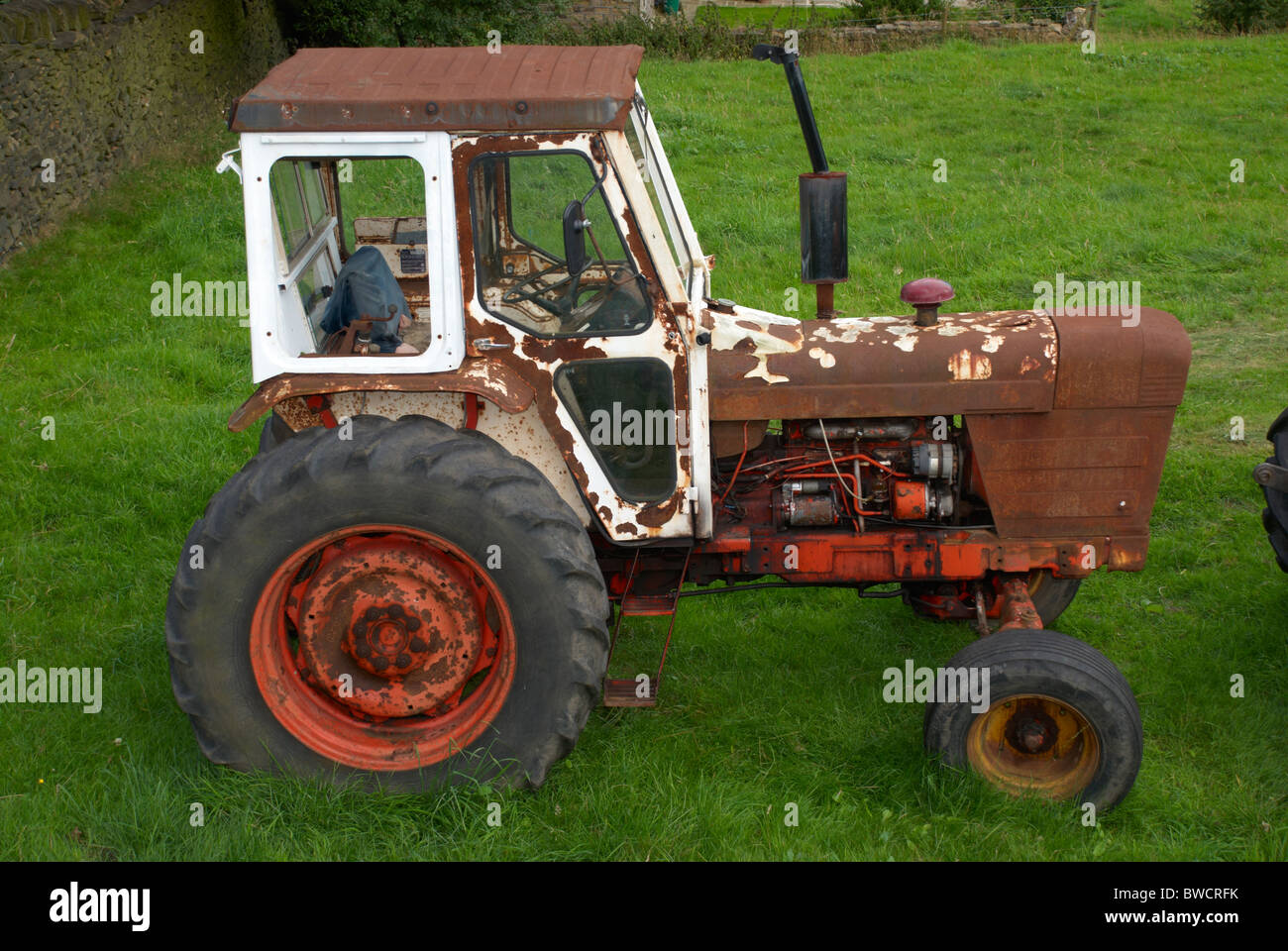 David Brown tractor in a farmers field. Stock Photo