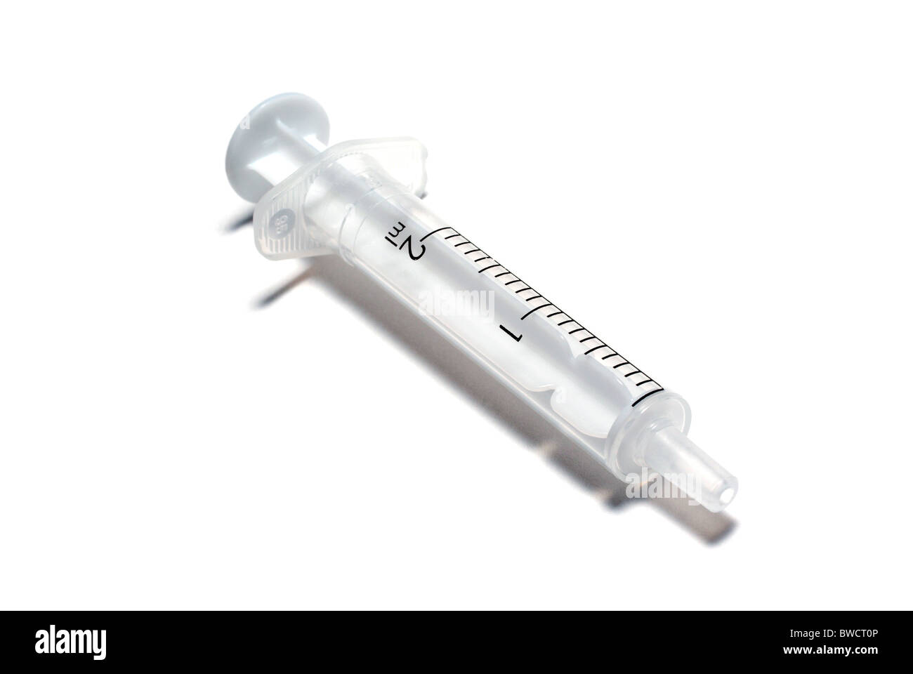 Syringe without needle isolated on white background. Stock Photo