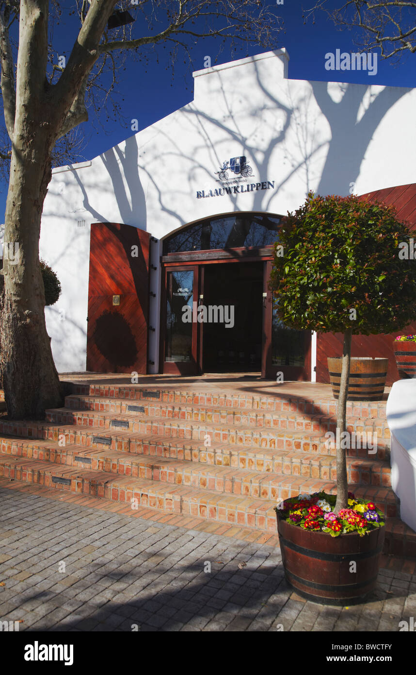 Entrance to Blaauwklippen Wine Estate, Stellenbosch, Western Cape, South Africa Stock Photo