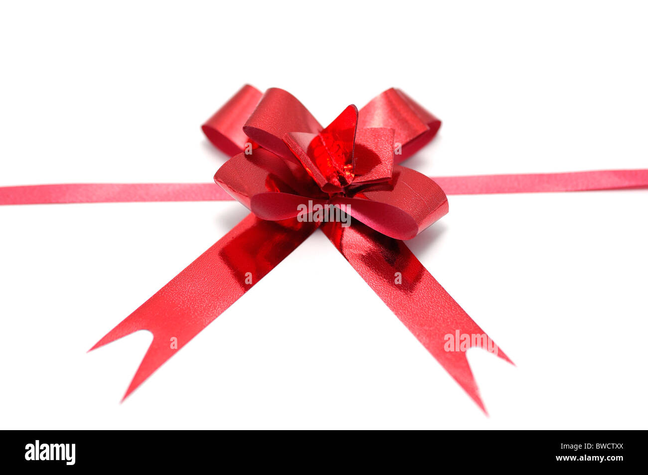 Red ribbon bow isolated on white background Stock Photo - Alamy