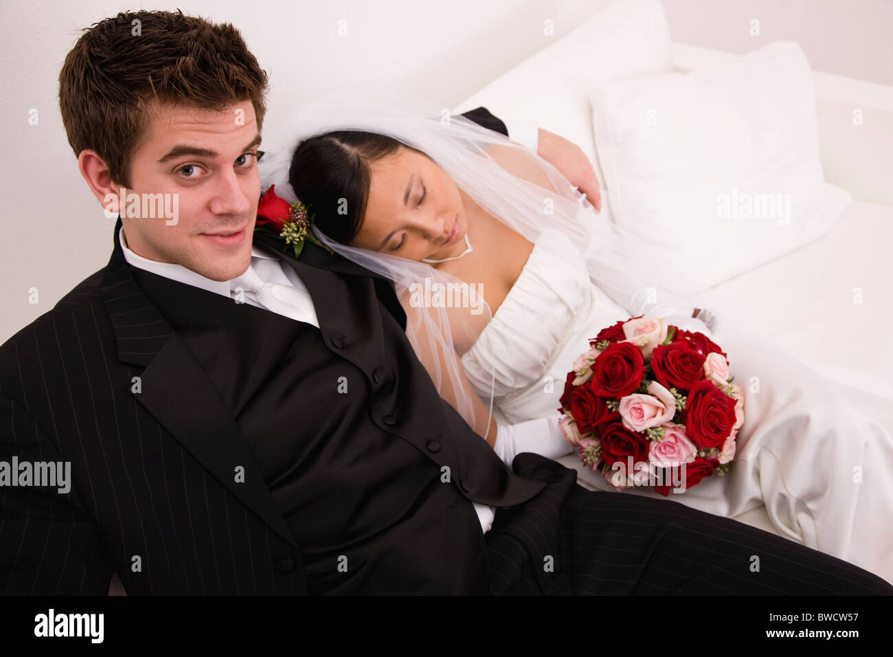 Bride sitting on couch hi-res stock photography and images - Alamy