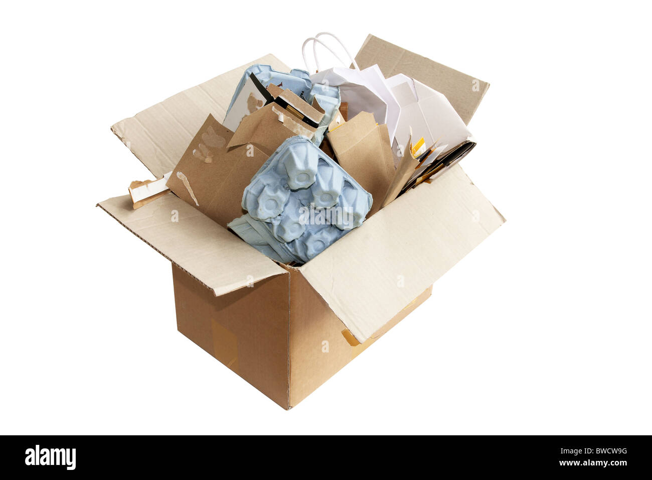 Box of Rubbish for Recycling Stock Photo - Alamy