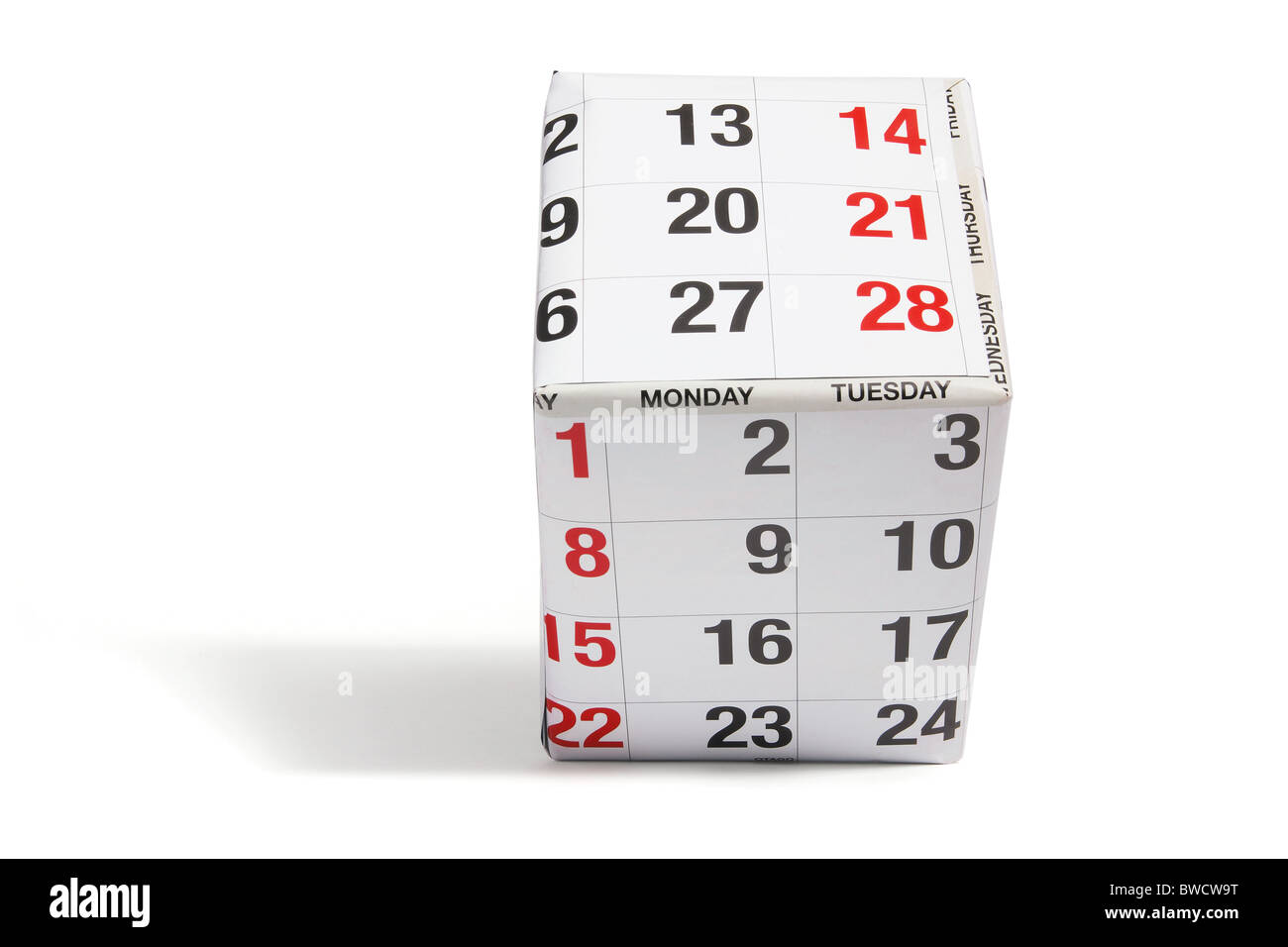 Box Wrapped with Calendar Paper Stock Photo Alamy