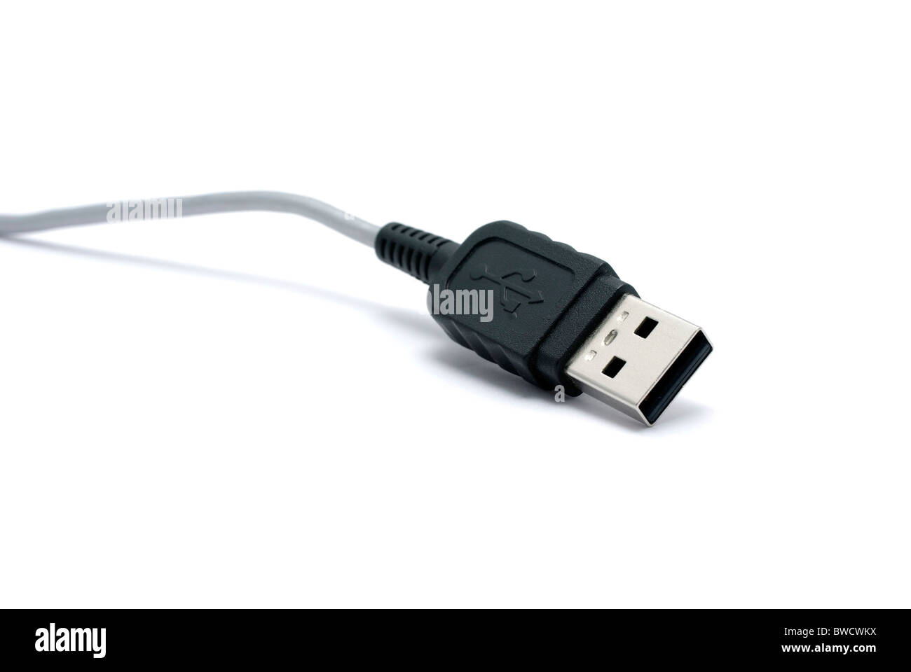 USB connector with shadow isolated on white background Stock Photo - Alamy