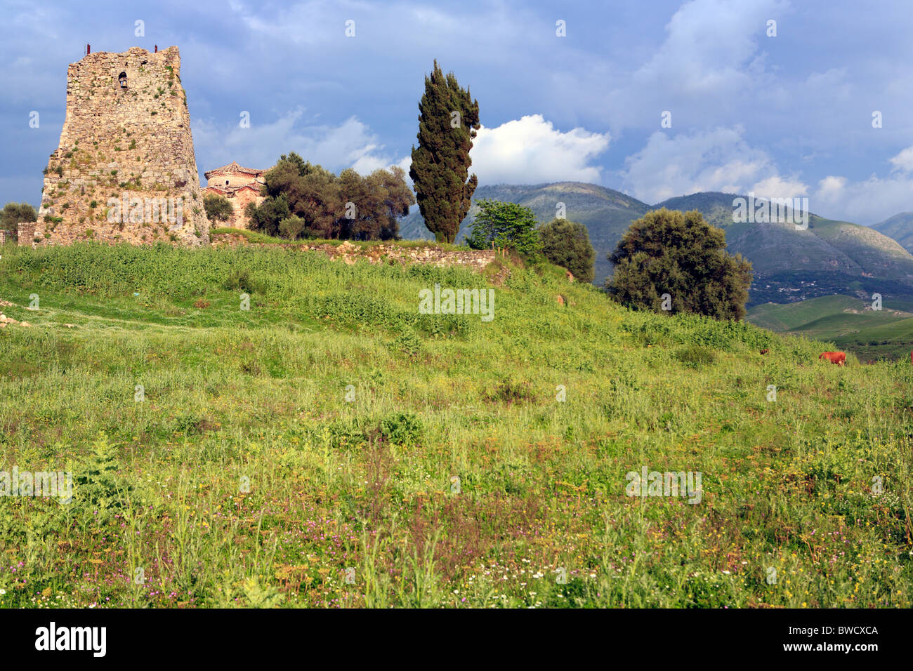 St. Nicholas church (13 century), Mesopotam, district Delvina, Albania Stock Photo