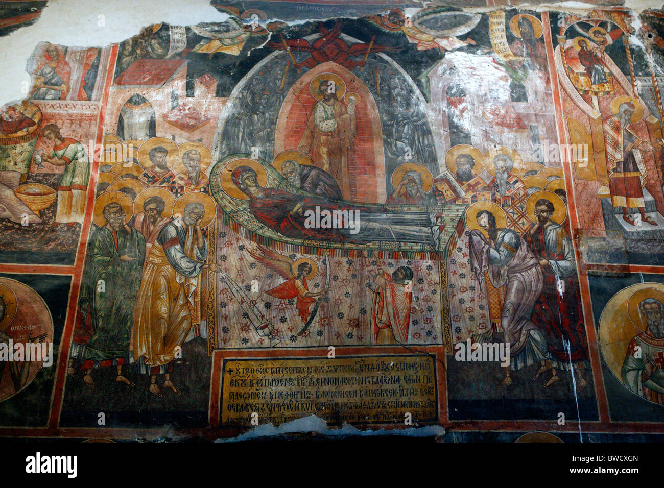 Frescoes (1578), St. Mary of Blachernes church, Berat, Albania Stock Photo