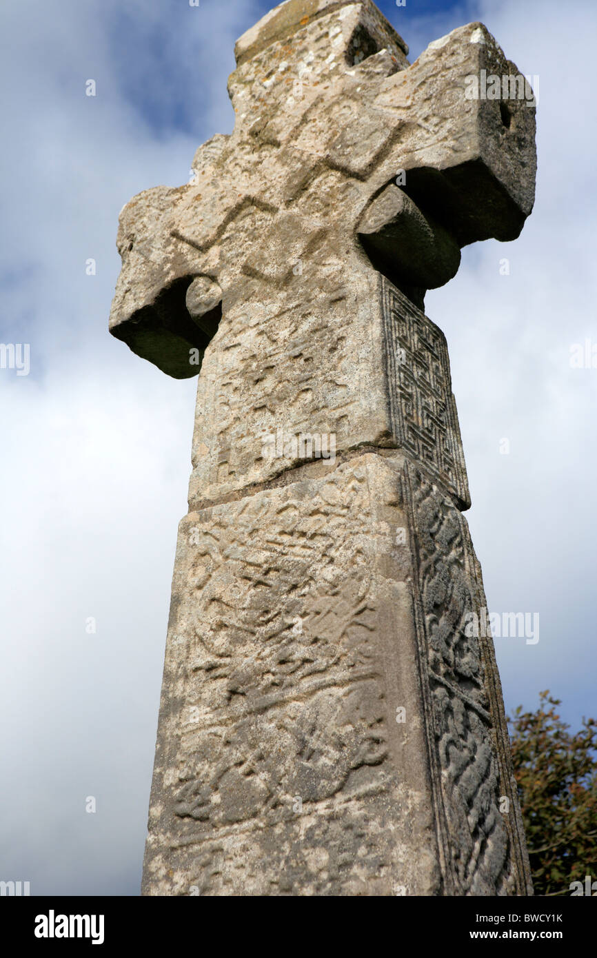 High Cross of St. Tola (12 century), The Burren, Dysert O'Dea, Clare county, Ireland Stock Photo