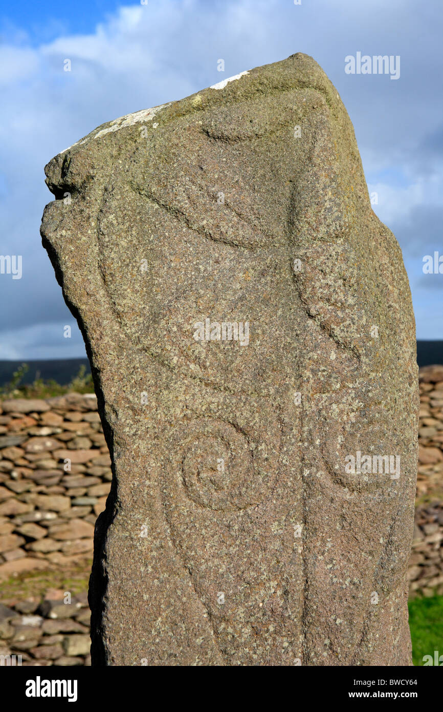 An Riasc Riasc monastic settlement, Cross (6 century), Dingle peninsula, Kerry ...