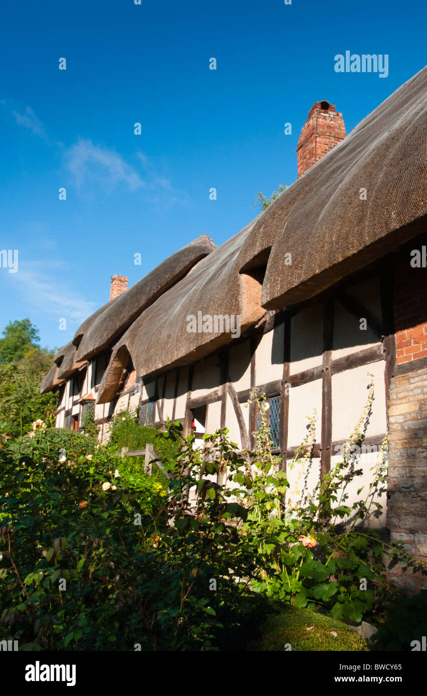 Anne Hathaway's cottage home, wife of William Shakespeare, in Stratford upon Avon Warwickshire. UK Stock Photo