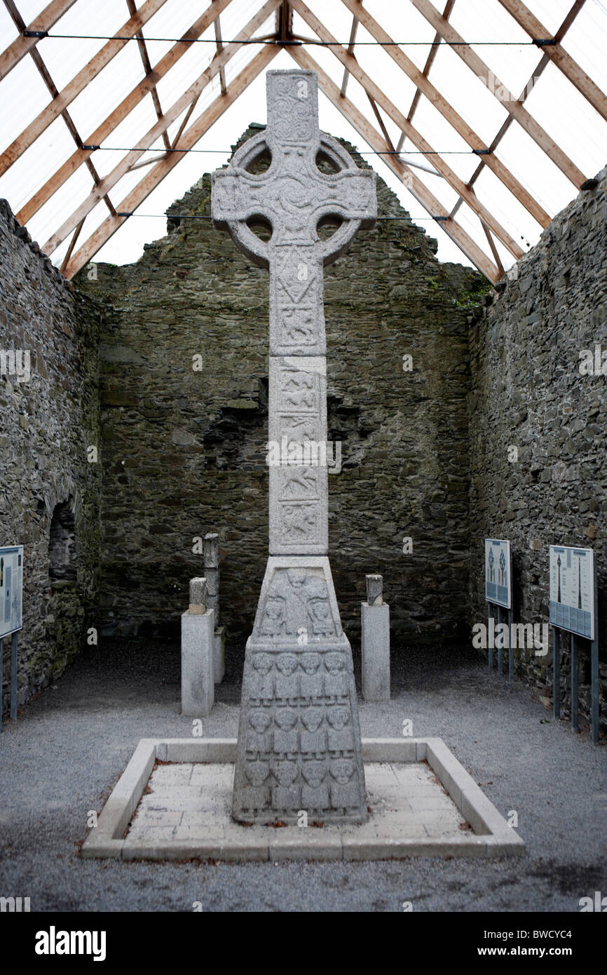 High Cross (89 century), Moone, Kildare county, Ireland Stock Photo