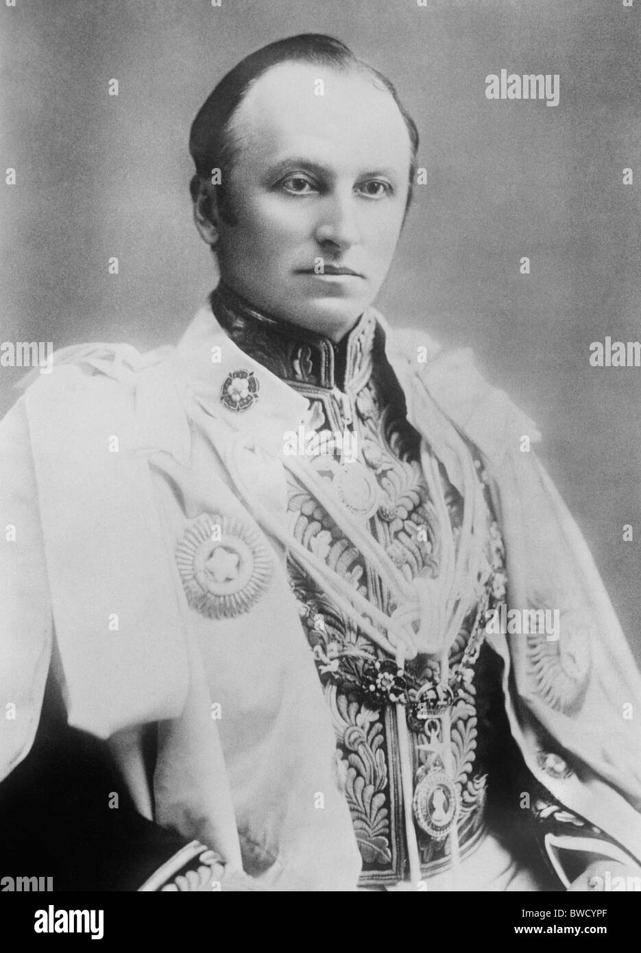 Vintage portrait photo c1900 of Lord Curzon (George Curzon, 1st Marquess Curzon of Kedleston) as Viceroy of India (1899 - 1905). Stock Photo