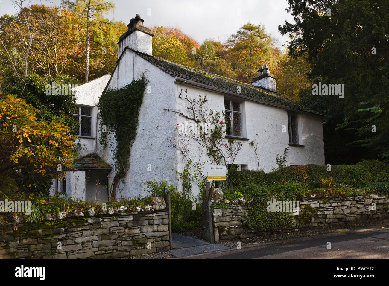 Dove Cottage (former home of William Wordsworth), Town End, Grasmere, Lake District National Park, Cumbria Stock Photo