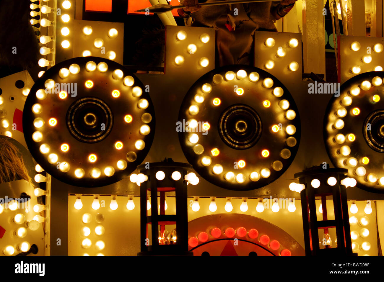 Christmas carnival lights Glastonbury, Somerset, England, UK Stock