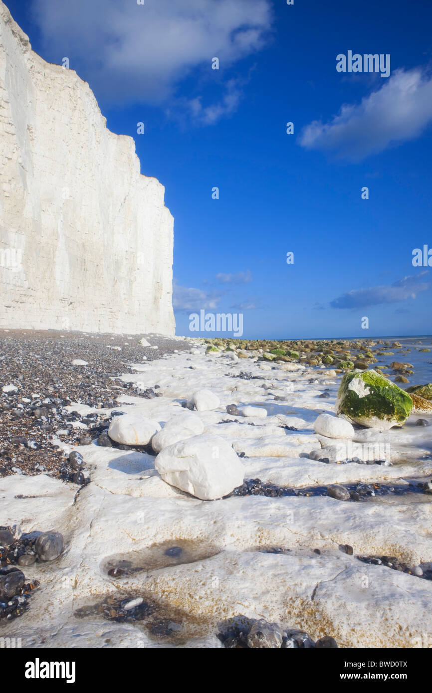 White Cliffs from Birling Gap; East Sussex; England; Great Britain Stock Photo