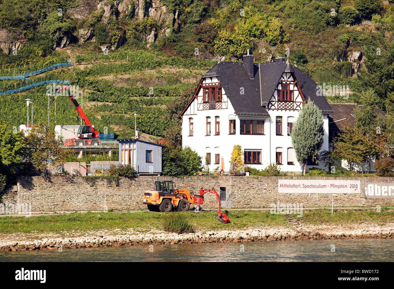 House along the Rhine River, Oberwesel, Germany Stock Photo Alamy