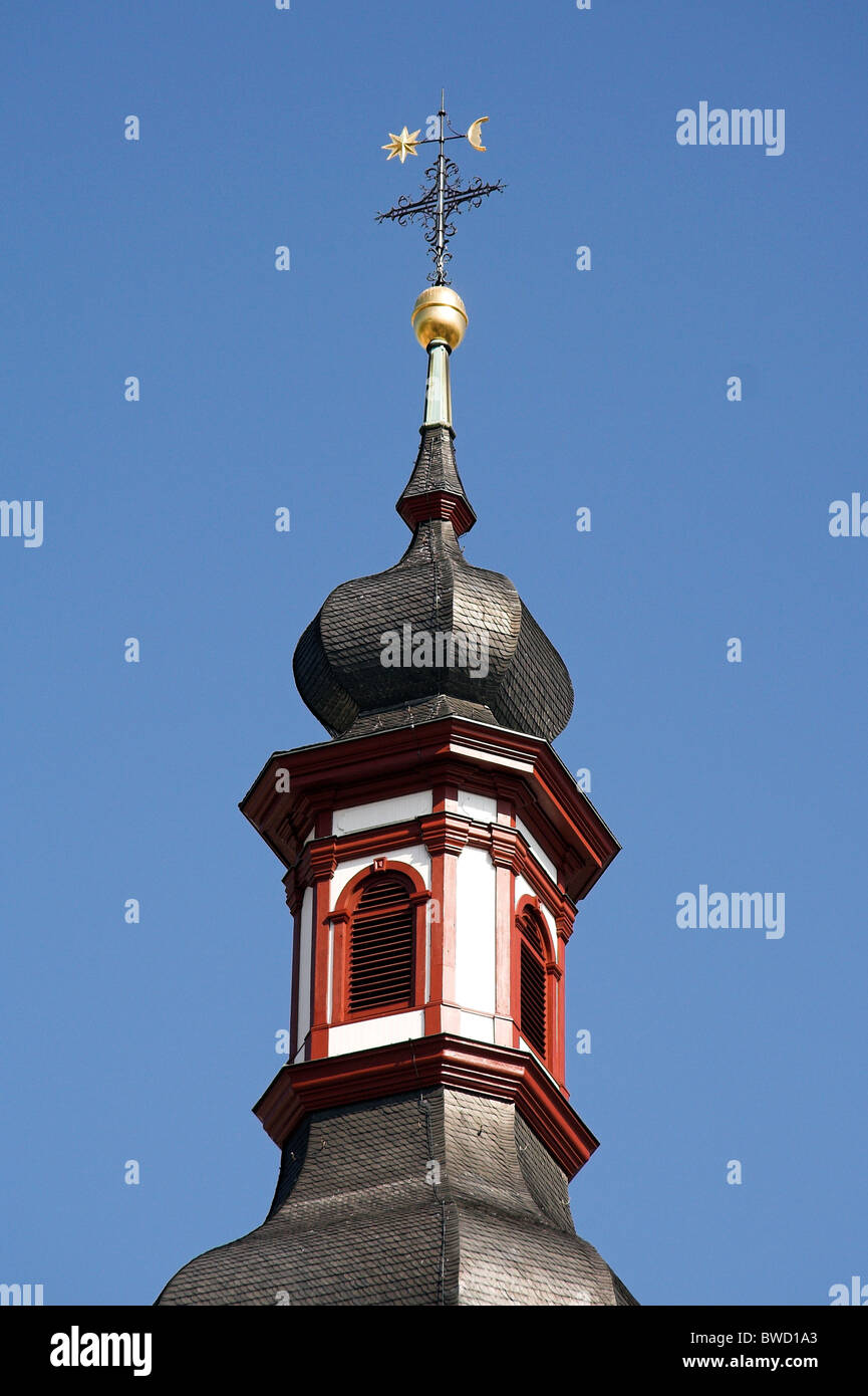 Weather vane, Saint Jacobs Church spire, Rudesheim, Germany Stock Photo