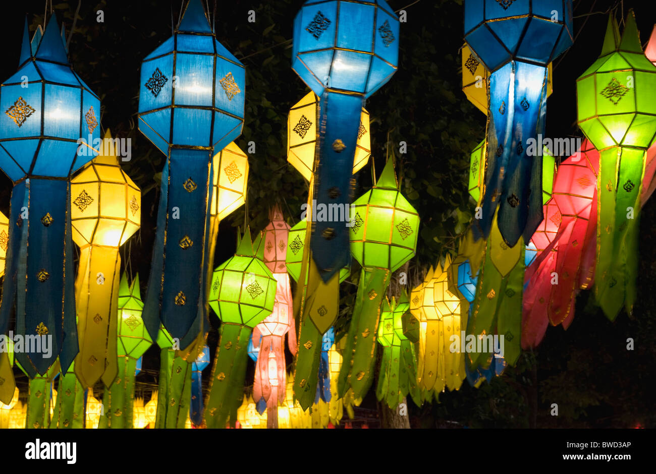 colored paper lanterns Stock Photo Alamy