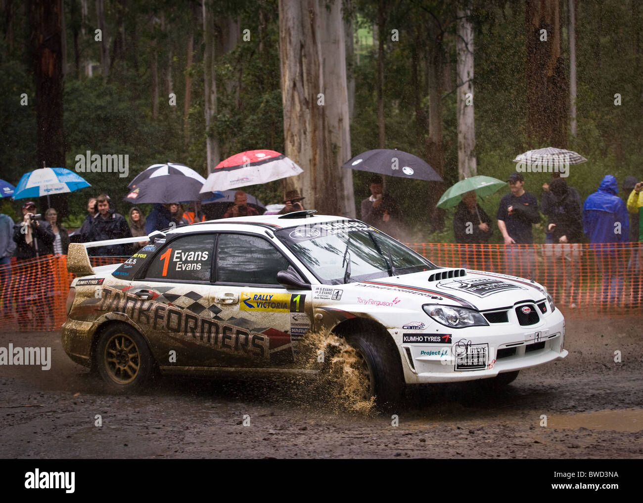 NOOJEE - NOVEMBER 13: Simon and Sue Evans at Rally Victoria, November 13 2010, Noojee,Vic,Australia Stock Photo