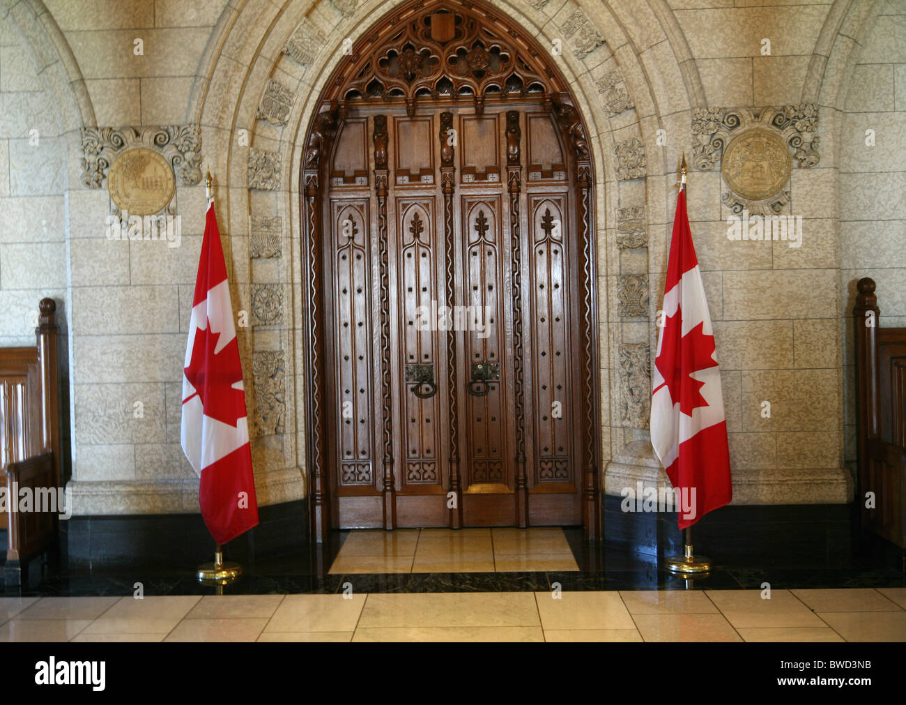 Canadian Parliament Building, Ottawa, Entrance to Chamber Stock Photo