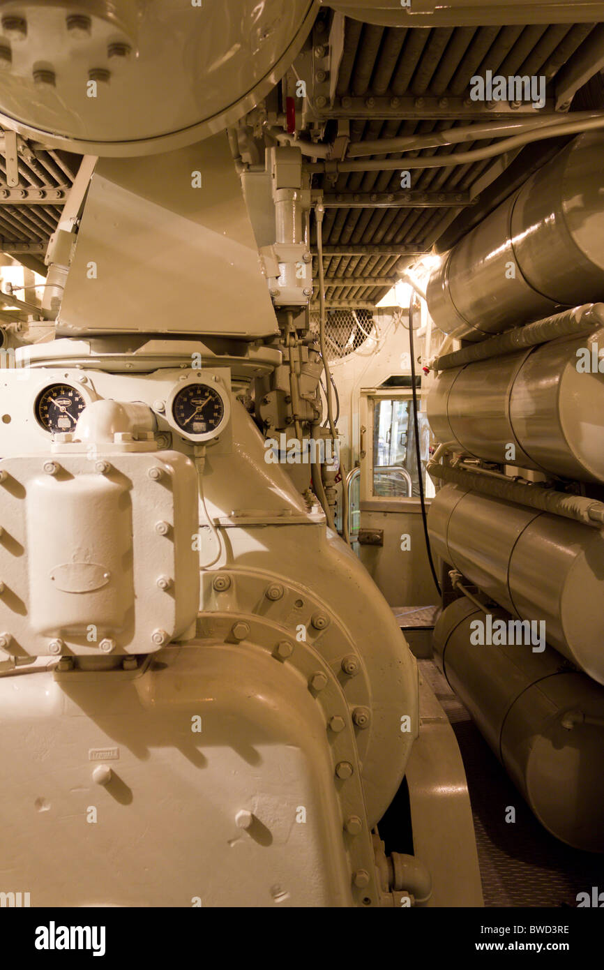 interior of Pioneer Zephyr, Museum of Science and Industry, Entry Hall, Chicago, USA Stock Photo