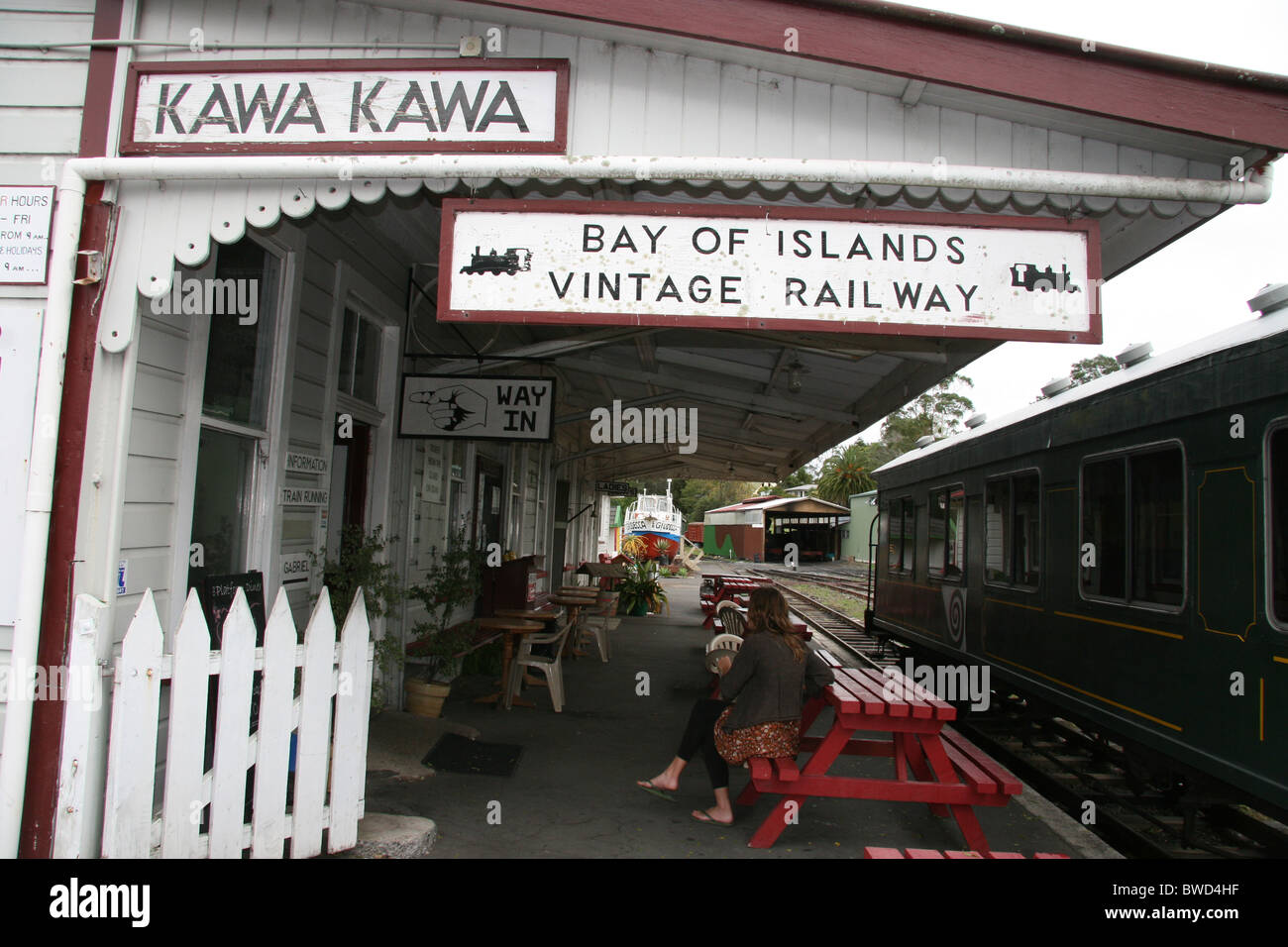 Bay of Islands Vintage Railway in Kawa Kawa (Kawakawa) in Northland New Zealand Stock Photo
