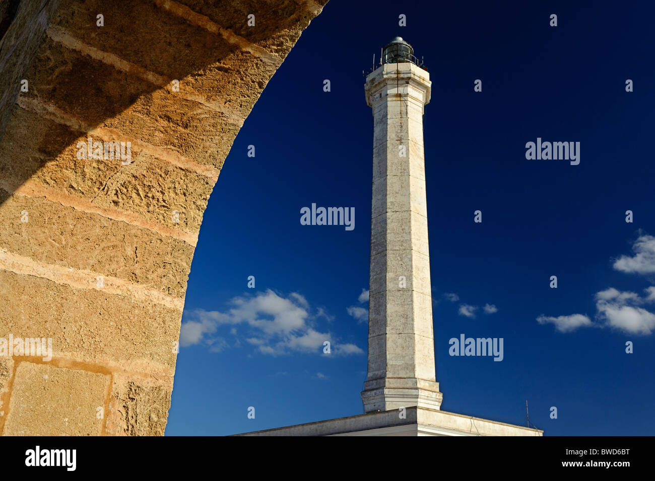 The lighthouse of Santa Maria di Leuca (47 m), one of the tallest in Italy Stock Photo
