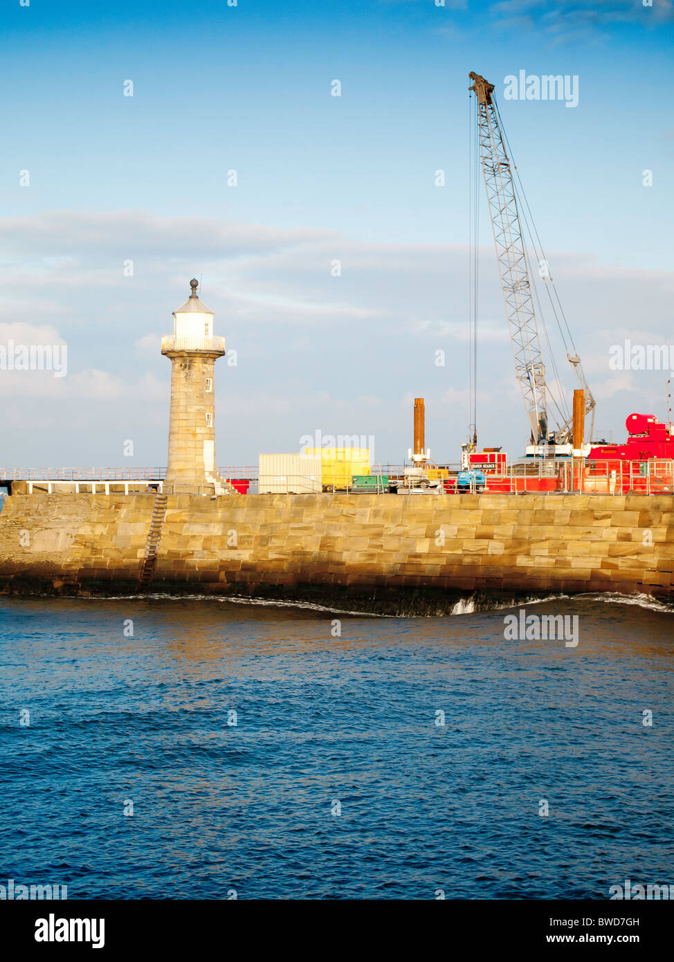 A civil engineering jack-up rig Haven Seajack carrying out repairs to ...