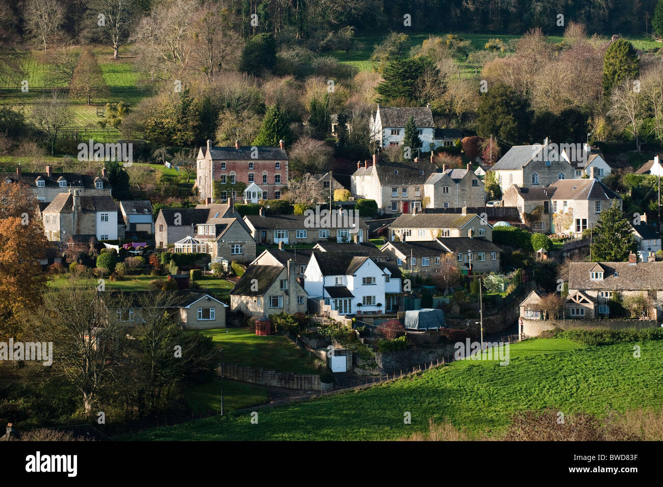 Village of Woodchester near Stroud, Gloucestershire, England, United Kingdom Stock Photo