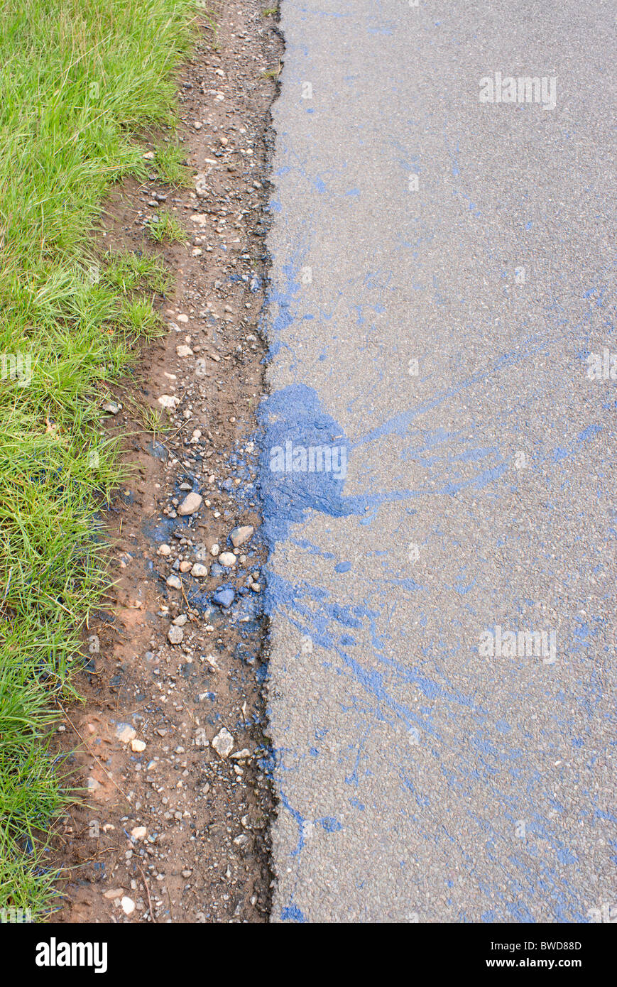 paint spill on road Stock Photo Alamy