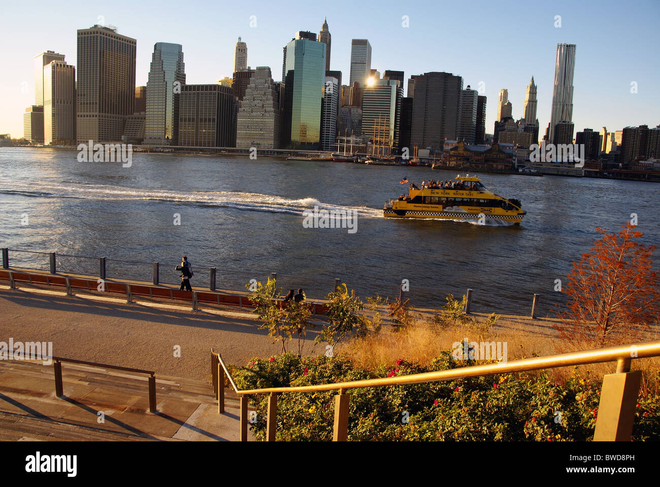 View of downtown Manhattan from Brooklyn, NY Stock Photo