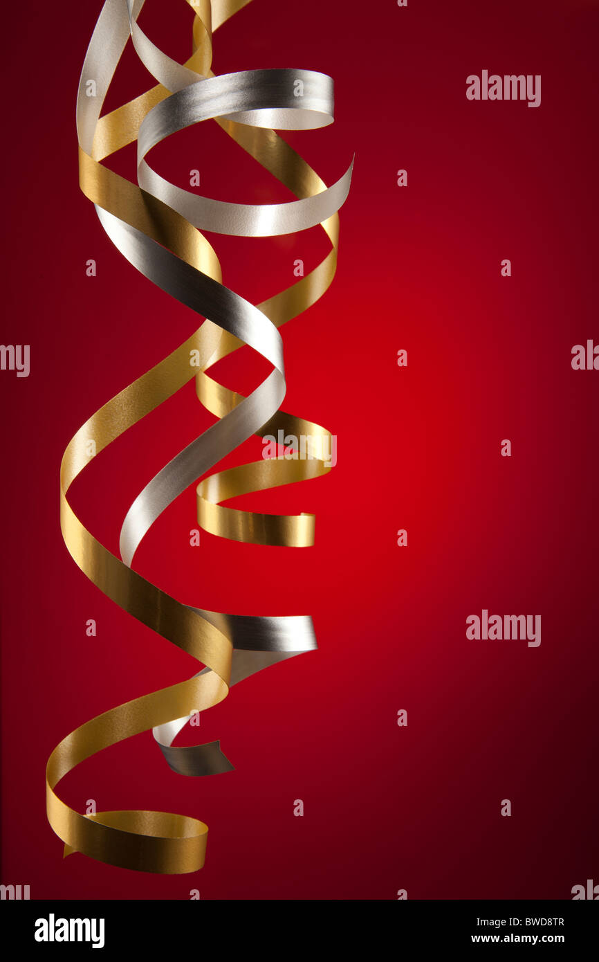 Red gold ribbon banner illustration hi-res stock photography and images ...