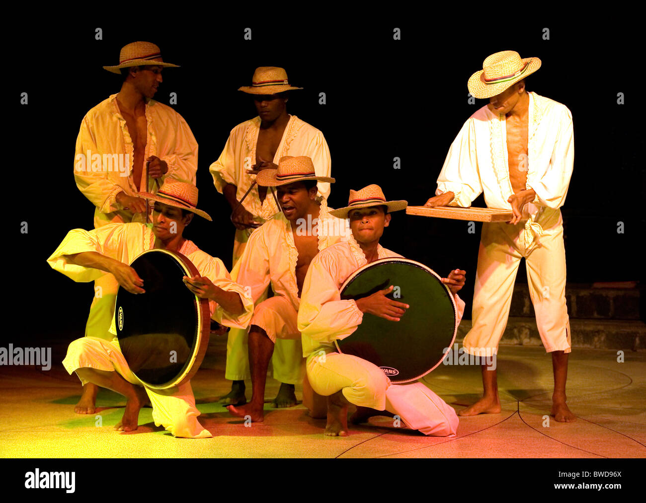 Séga, Musicians, La Pirogue Hotel concert, Mauritius Stock Photo